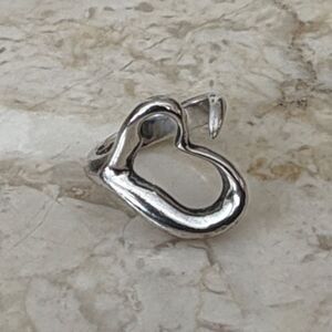 Tiffany & Co. Elsa Peretti Open Heart Ring Sterling Silver